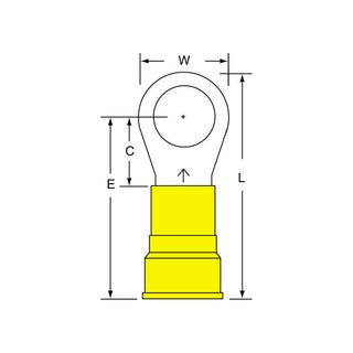 3M Nylon Insulated Brazed Seam Ring Tongue Terminal, 16-500S-WN