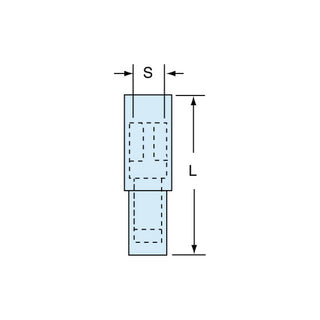 3M Nylon Insulated Butted Seam Bullet Style Female Disconnect 16-14,82F-180-NL-A