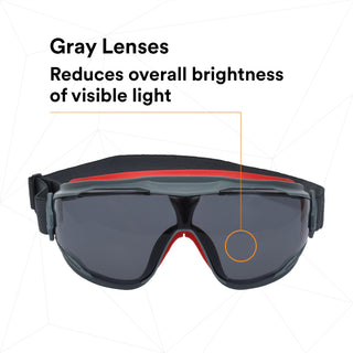 3M GoggleGear 500 Series GG502SGAF, Gray Scotchgard Anti-fog lens