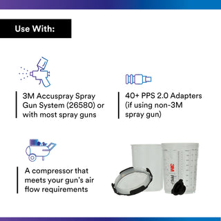 3M PPS Series 2.0 Spray Cup System Kit, 26112, Midi (13.5 fl oz, 400mL)