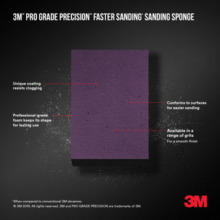 3M Pro Grade Precision Faster Sanding Block Sponge, 24000TRIP-M-B