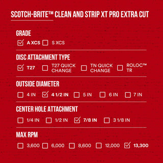 Scotch-Brite Clean and Strip XT Pro Extra Cut Disc, XC-DC, A/O Extra
Coarse