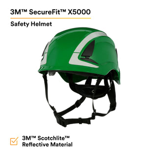 3M SecureFit Safety Helmet, X5004X-ANSI,  Green, 1Ea/Box