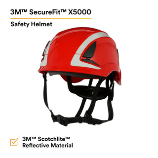 3M SecureFit Safety Helmet, X5005X-ANSI,  Red, 1Ea/Box