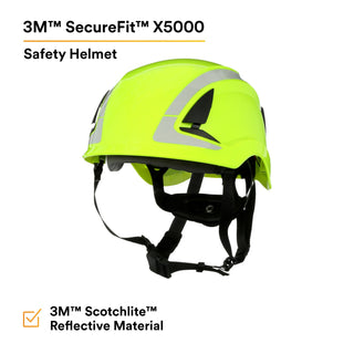 3M SecureFit Safety Helmet, X5014X-ANSI,  HVGreen, 1Ea/Box