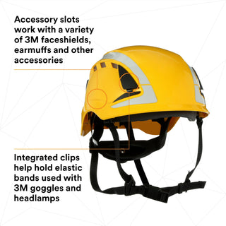 3M SecureFit Safety Helmet, X5002VX-ANSI,  Yellow, vented, 1Ea/Box