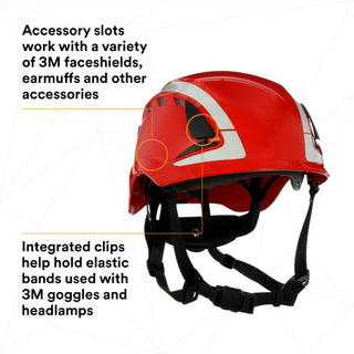 3M SecureFit Safety Helmet, X5005VX-ANSI,  Red, vented, 1Ea/Box