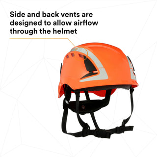 3M SecureFit Safety Helmet, X5007VX-ANSI,  Orange, vented, 1Ea/Box