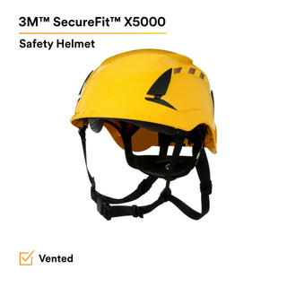 3M SecureFit Safety Helmet, X5002V-ANSI,  Yellow, vented