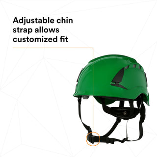 3M SecureFit Safety Helmet, X5004V-ANSI,  Green, vented