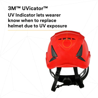 3M SecureFit Safety Helmet, X5005V-ANSI,  Red, vented