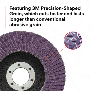 3M Flap Disc 769F, 40+, T27, 4-1/2 in x 7/8 in