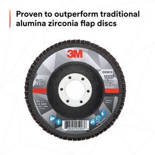 3M Flap Disc 769F, 40+, T27, 4-1/2 in x 7/8 in