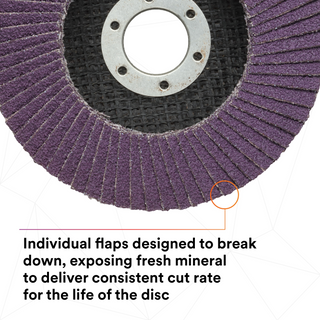 3M Flap Disc 769F, 80+, T29 Quick Change, 7 in x 5/8 in-11