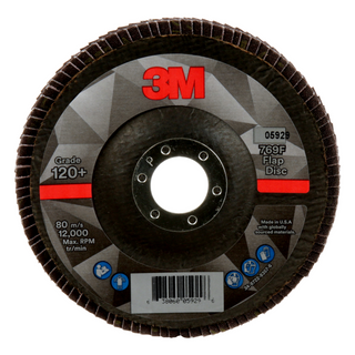 3M Flap Disc 769F, 120+, T29, 5 in x 7/8 in