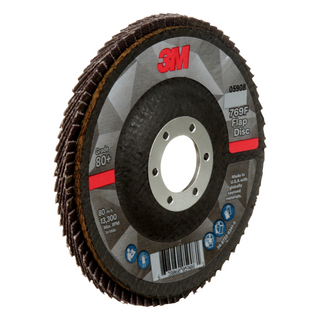 3M Flap Disc 769F, 80+, T29, 4-1/2 in x 7/8 in