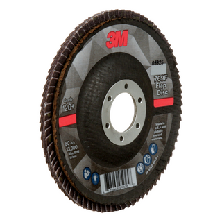 3M Flap Disc 769F, 120+, T29, 4-1/2 in x 7/8 in