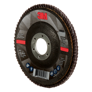 3M Flap Disc 769F, 120+, T29, 4-1/2 in x 7/8 in