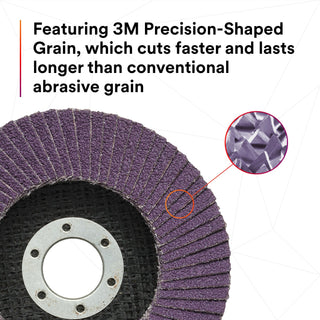 3M Flap Disc 769F, 120+, T27, 4-1/2 in x 7/8 in