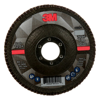 3M Flap Disc 769F, 120+, T27, 4-1/2 in x 7/8 in