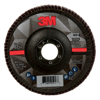 3M Flap Disc 769F, 40+, T29, 5 in x 7/8 in