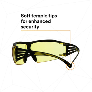 3M SecureFit 400 Series Safety Glasses SF403XSGAF-YEL, Yellow/Black