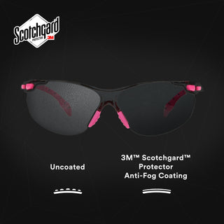 3M Solus 1000-Series Safety Glasses S1402SGAF, Pink/Black