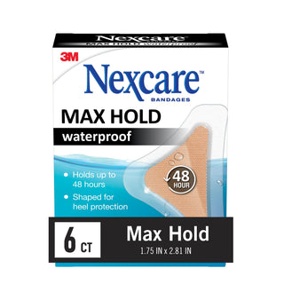 Nexcare Max-Hold Heel/Hand Waterproof Bandages MHWH-06, 1.75 in x 2.81in