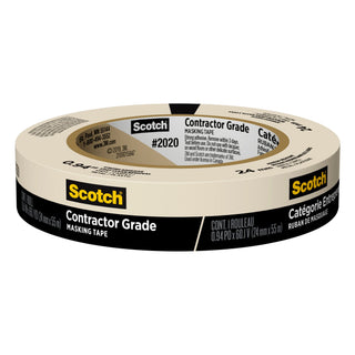 Scotch® Contractor Grade Masking Tape 2020-24AP, 0.94 in x 60.1 yd (24mmx 55m)