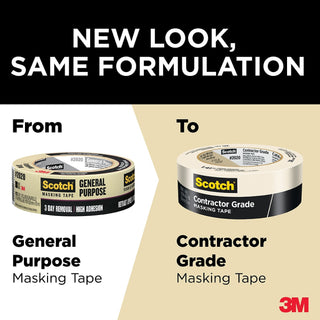 Scotch® Contractor Grade Masking Tape 2020-48EP3, 1.88 in x 60.1 yd(48mm x 55m)