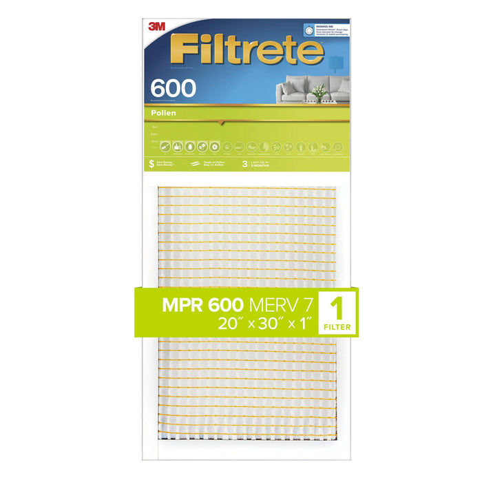 Filtrete Pollen Air Filter, 600 MPR, 9882-4, 20 in x 30 in x 1 in