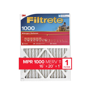 Filtrete Allergen Defense Air Filter, 1000 MPR, 9800-4, 16 in x 20 in x1 in