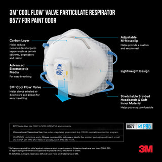 3M Chemical Odor Valved Respirator, 8577C2-DC-PS, 2 eaches/pack