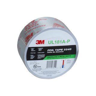 3M Foil Tape 3340, Silver, 2 1/2 in x 50 yd, 3.9 mil