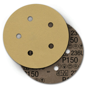 3M Hookit Paper Disc 236U, P220 C-weight, 5 in x NH, D/F 5HL, Die500FH