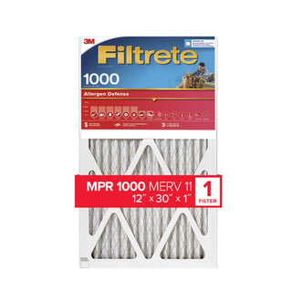 Filtrete Allergen Defense Air Filter, 1000 MPR, AL42-4, 12 in x 30 in x1 in