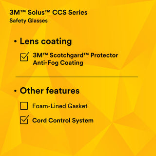 3M Solus CCS Series, SCCS07SGAF-GRN, Scotchgard Anti-Fog Coating