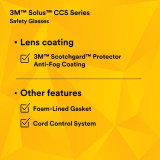 3M Solus CCS Series, SCCS02SGAF-GRN-F, Scotchgard Anti-Fog Coating