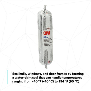 3M Polyurethane Adhesive Sealant 550FC Fast Cure, Gray, 350 mL SausagePack