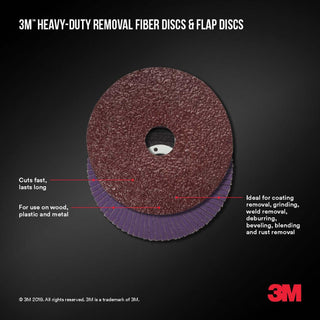 3M FLPDisc4.5In60 Heavy Duty Removal 4.5 Inch Flap Disc, 60 Grit, 1/Pk