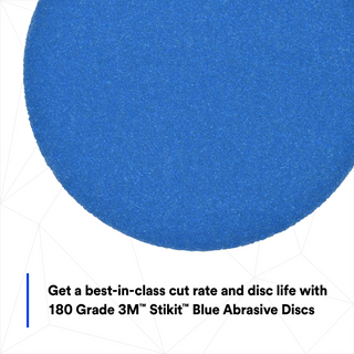 3M Stikit Blue Abrasive Disc Roll, 36268, 5 in, 180 grade, No Hole