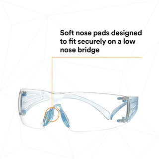 3M SecureFit 300 Series, SF301SGAF-LBL, Ice Blue Temples