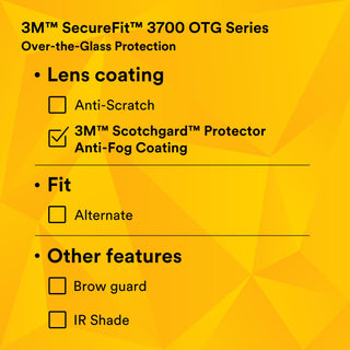 3M SecureFit 3700 Series, SF3707SGAF-BLU, Blue Temple