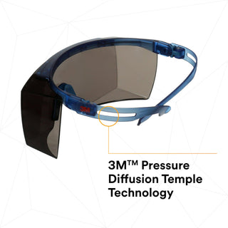 3M SecureFit 3700 Series, SF3702AS-BLU, Blue Temple, Gray OTG Anti-
scratch lens