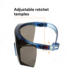 3M SecureFit 3700 Series, SF3702AS-BLU, Blue Temple, Gray OTG Anti-
scratch lens