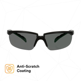 3M Solus 2000 Series, S2030AS-BLK, Black/Green Temples