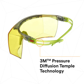 3M SecureFit 3700 Series, SF3703SGAF-GRN, Green Temple