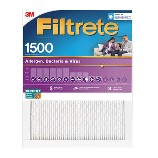 Filtrete Allergen, Bacteria & Virus Air Filter, 1500 MPR, 2002-4-HR