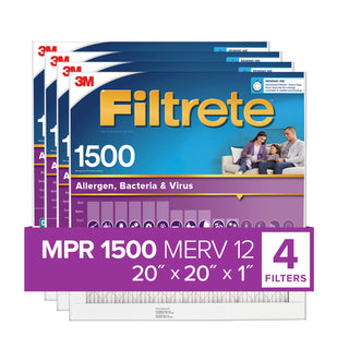 Filtrete Allergen, Bacteria & Virus Air Filter, 1500 MPR, 2002-4-HR