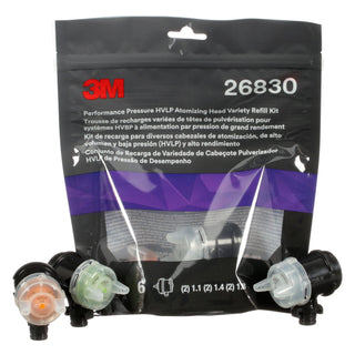 3M Performance Pressure HVLP Atomizing Head Refill Kit, 26830, Variety Kit